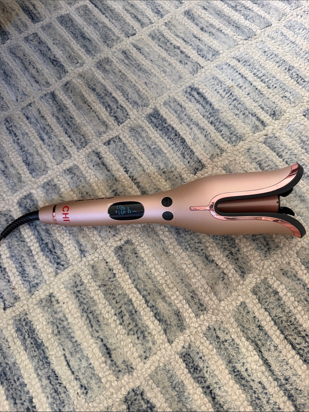 Chi Rose Gold Automatic Hair Curler with Digital Temperature Display